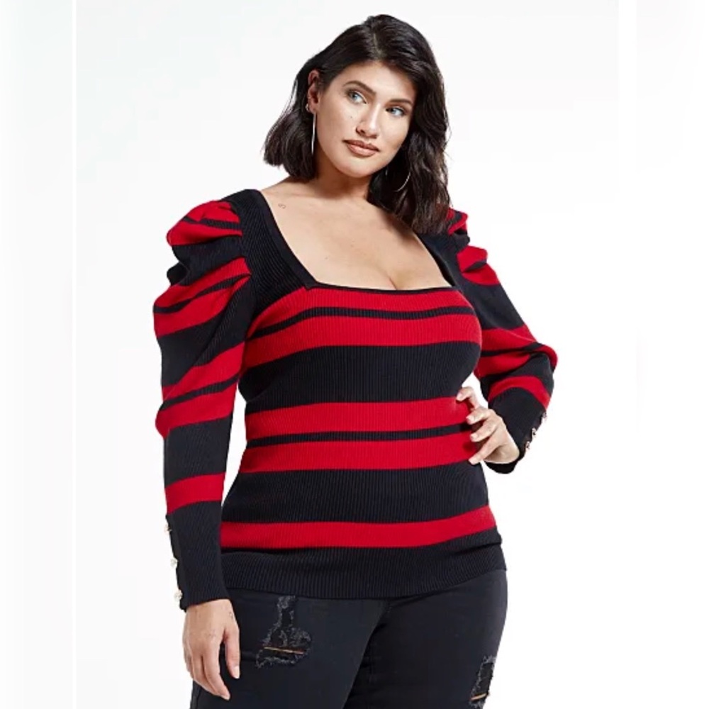Fashion to Figure Puff Sleeve Sweater